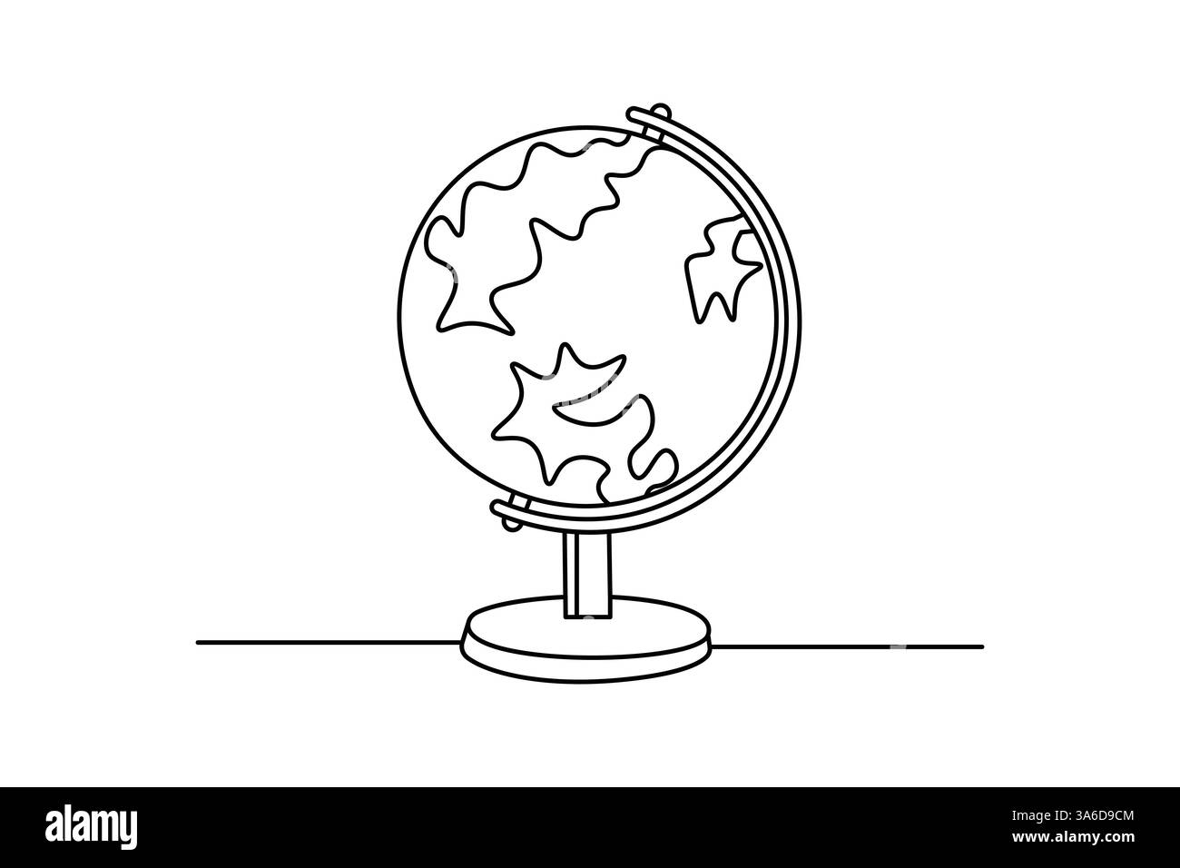 Globo terrestre moderno disegno su una linea di design vettoriale minimalista Illustrazione Vettoriale