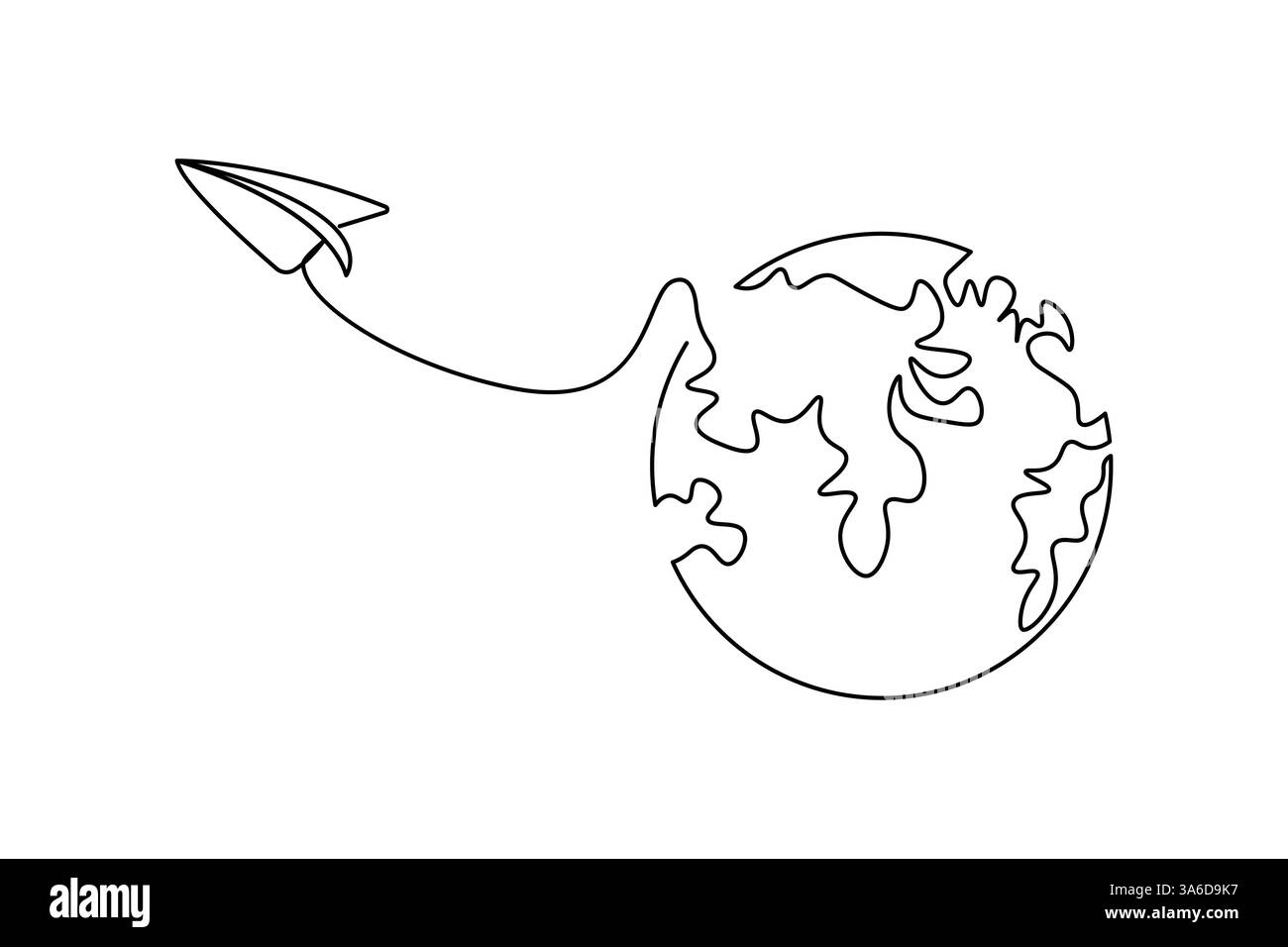 Globo terrestre moderno disegno su una linea di design vettoriale minimalista Illustrazione Vettoriale