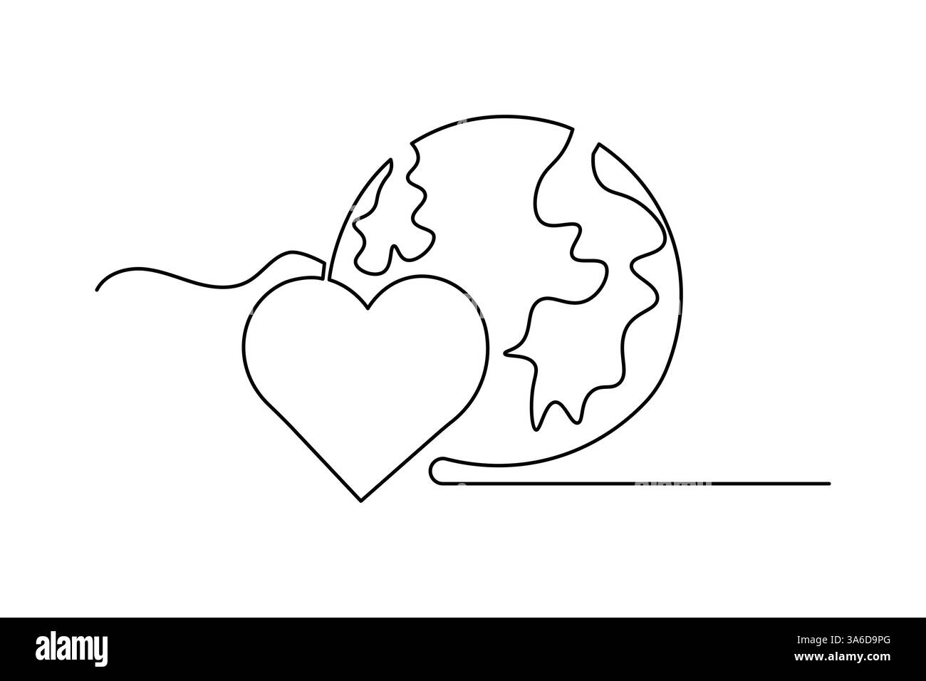 Globo terrestre moderno disegno su una linea di design vettoriale minimalista Illustrazione Vettoriale