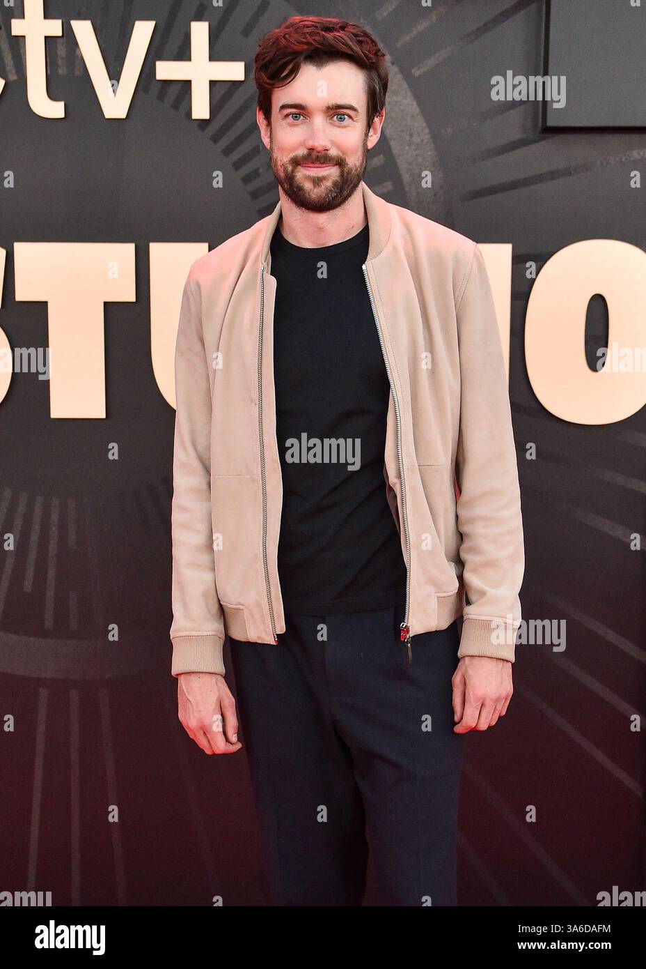 LOS ANGELES, CALIFORNIA, USA - 24 MARZO: Jack Whitehall arriva alla prima mondiale della serie "The Studio" di Apple TV+stagione 1 tenutasi all'Academy Museum of Motion Pictures il 24 marzo 2025 a Los Angeles, California, Stati Uniti. (Foto di Gregg DeGuire/Image Press Agency) Foto Stock