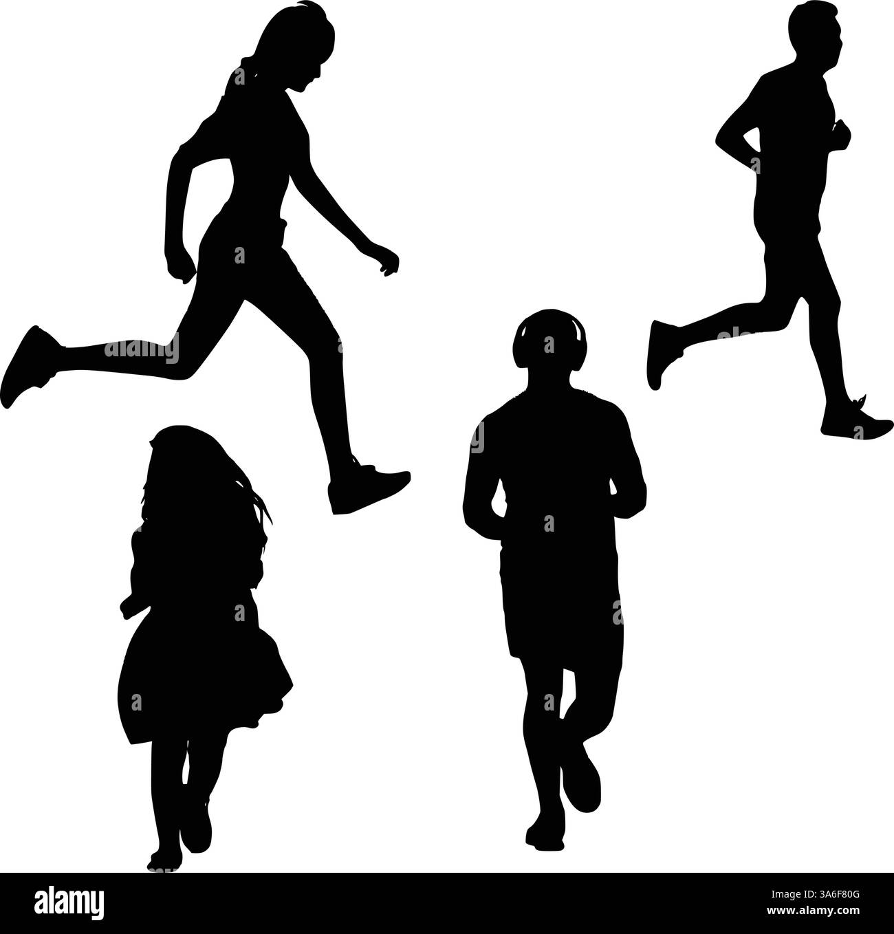 sagoma di persone che fanno esercizi Illustrazione Vettoriale
