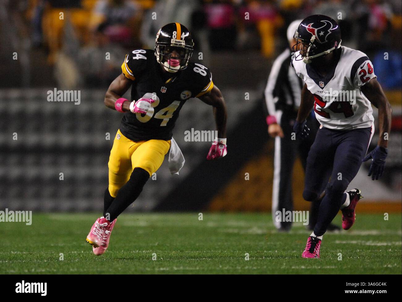 20 ottobre 2014: Antonio Brown n. 84 durante la partita Pittsburgh Steelers vs Houston Texans a Pittsburgh, PA. (Immagine di credito: © Jason Pohuski/Cal Sport Media/ZUMAPRESS.com) Foto Stock