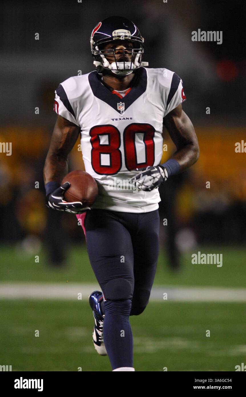 20 ottobre 2014: Andre Johnson #80 durante la partita Pittsburgh Steelers vs Houston Texans a Pittsburgh, Pennsylvania. (Immagine di credito: © Jason Pohuski/Cal Sport Media/ZUMAPRESS.com) Foto Stock