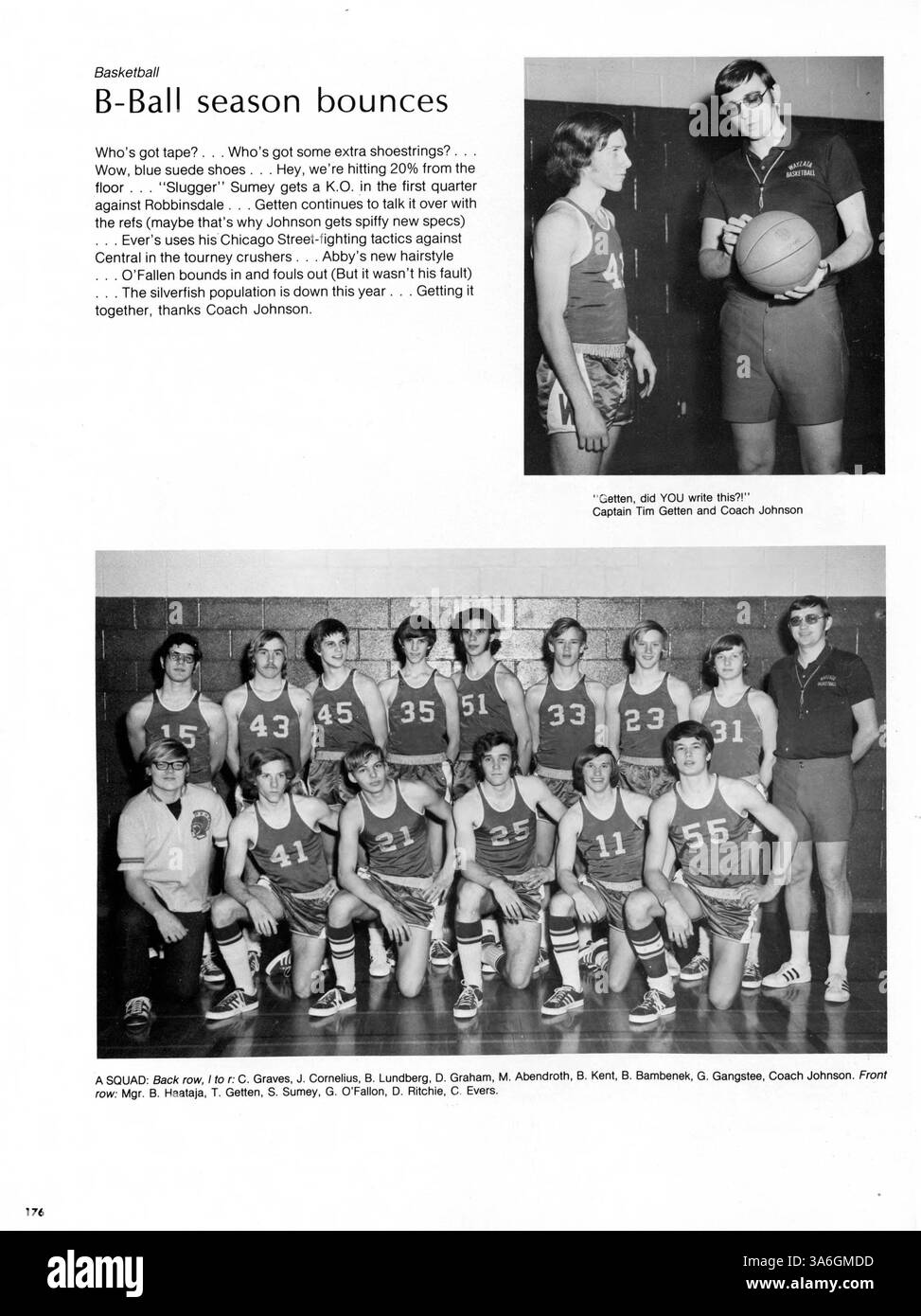 L'annuario Wayako 72 della Wayzata High School racconta gli eventi, gli atleti e la vita studentesca dell'anno accademico 1971-1972. È un importante artefatto della storia della scuola, che mette in mostra studenti, personale ed eventi chiave. Foto Stock