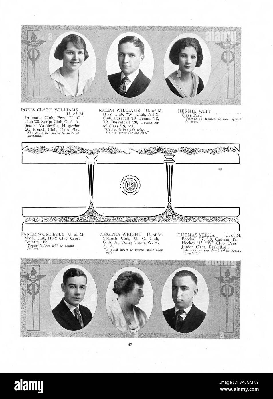 L'annuario Hesperian del 1920 mette in evidenza il coinvolgimento di studenti, insegnanti e atleti presso la West High School, che copre gli eventi dell'anno accademico 1919-1920. Foto Stock