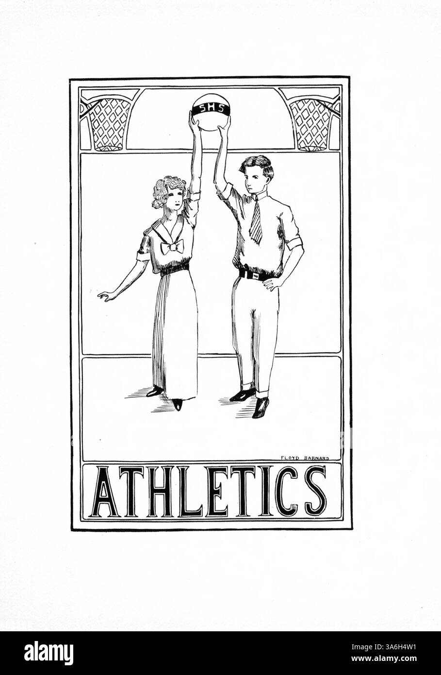 Il South High Yearbook del 1915 presenta gli eventi importanti dell'anno accademico 1914-1915, con studenti, insegnanti, atletica e club, con un'enfasi sui contributi degli studenti afroamericani all'ambiente scolastico. Foto Stock