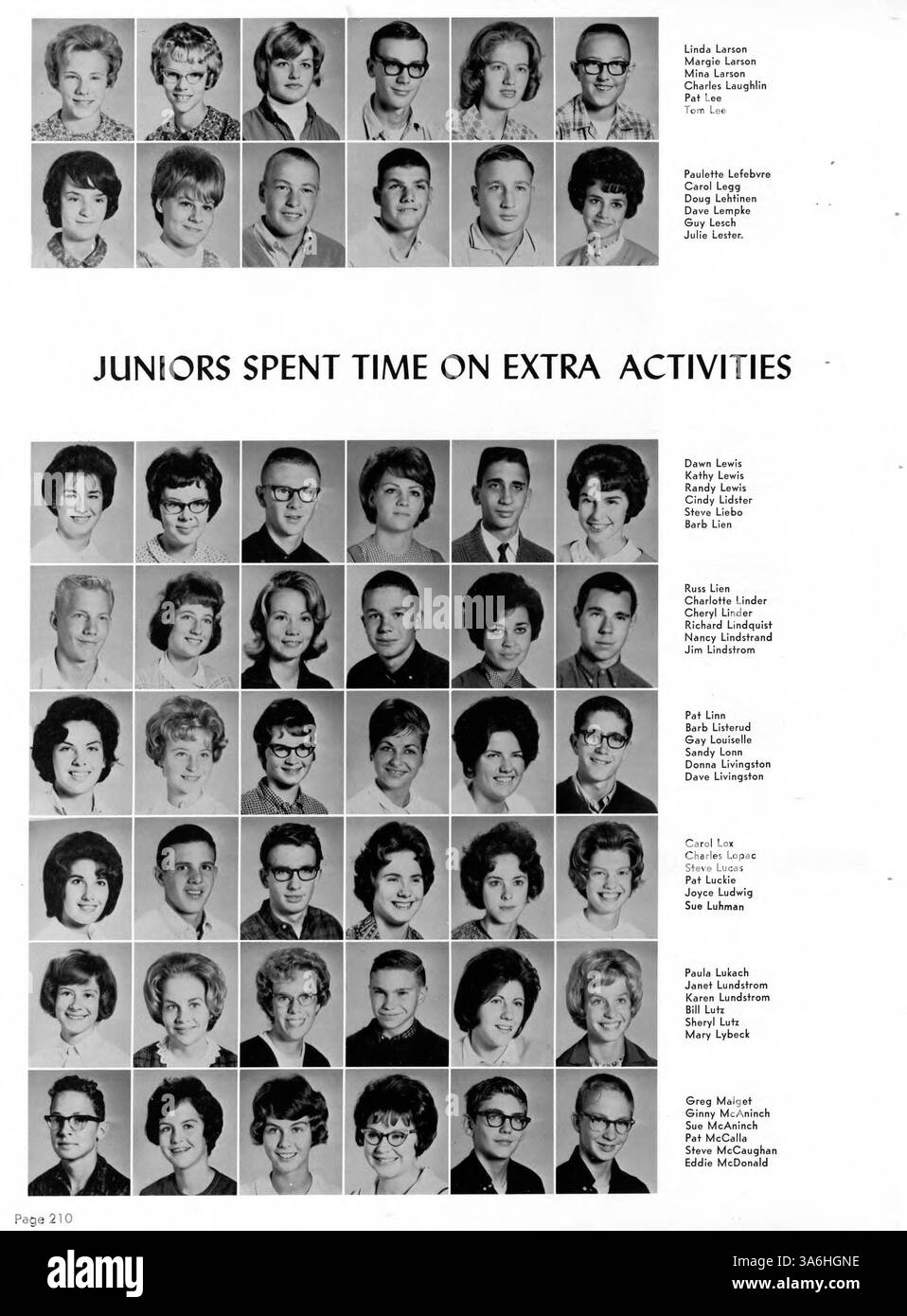 L'annuario "64 Bear" della Bloomington High School nel 1964 documenta la vita scolastica durante l'anno accademico 1963-1964, compresi i risultati degli studenti, gli eventi sportivi, il coinvolgimento degli insegnanti e i club scolastici. Foto Stock