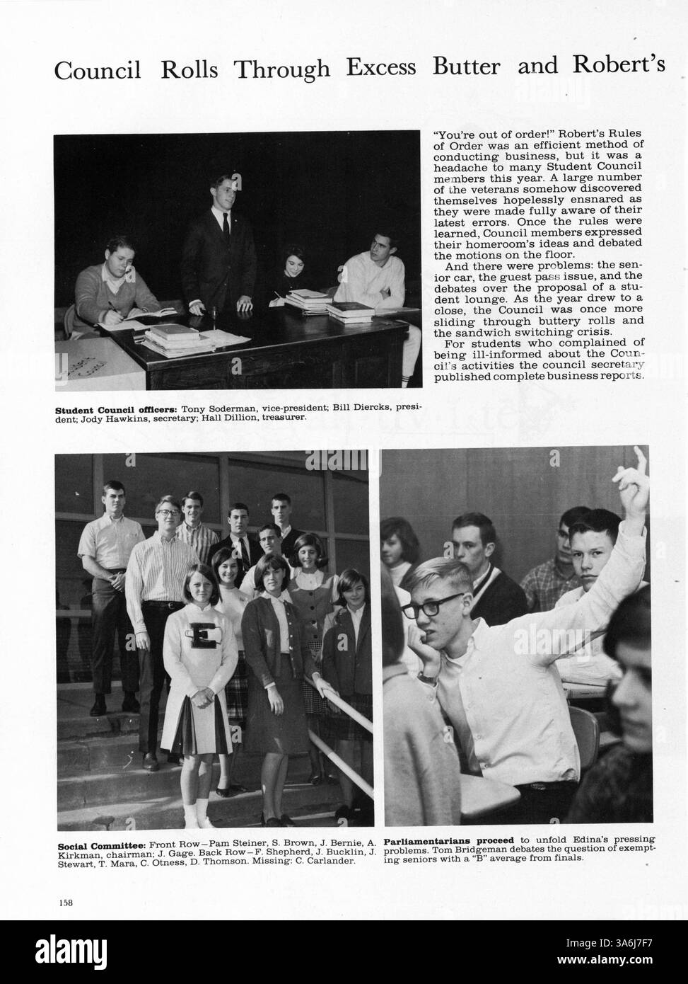 L'annuario "Whigrean" del 1965 della Edina-Morningside High School è un record storico dell'anno scolastico 1964-1965, documentando le esperienze di studenti e insegnanti, l'atletica e gli eventi extracurriculari. Foto Stock