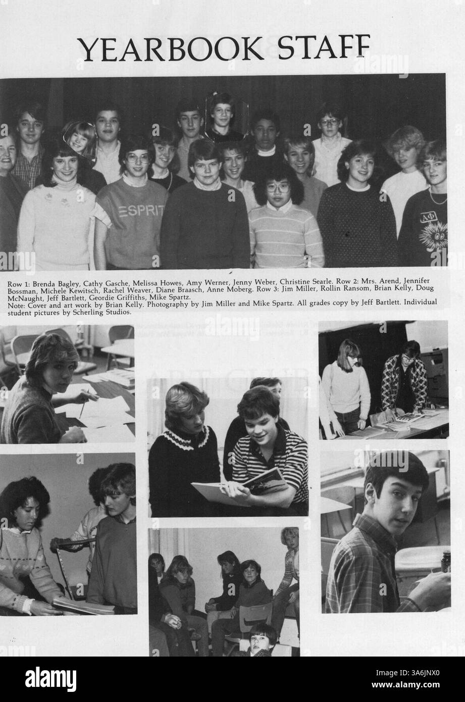 The South View Jr. High Yearbook del 1984 cattura i momenti salienti dell'anno scolastico 1983-1984, con attività per gli studenti, gare di atletica, eventi scolastici e importanti risultati accademici. L'annuario serve come record dei momenti più importanti dell'anno. Foto Stock