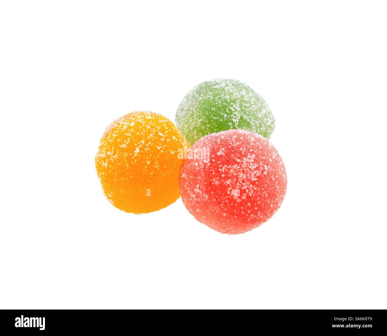 Caramelle colorate marmellate, isolate su sfondo bianco. Caramelle assortite in gelatina. Foto Stock