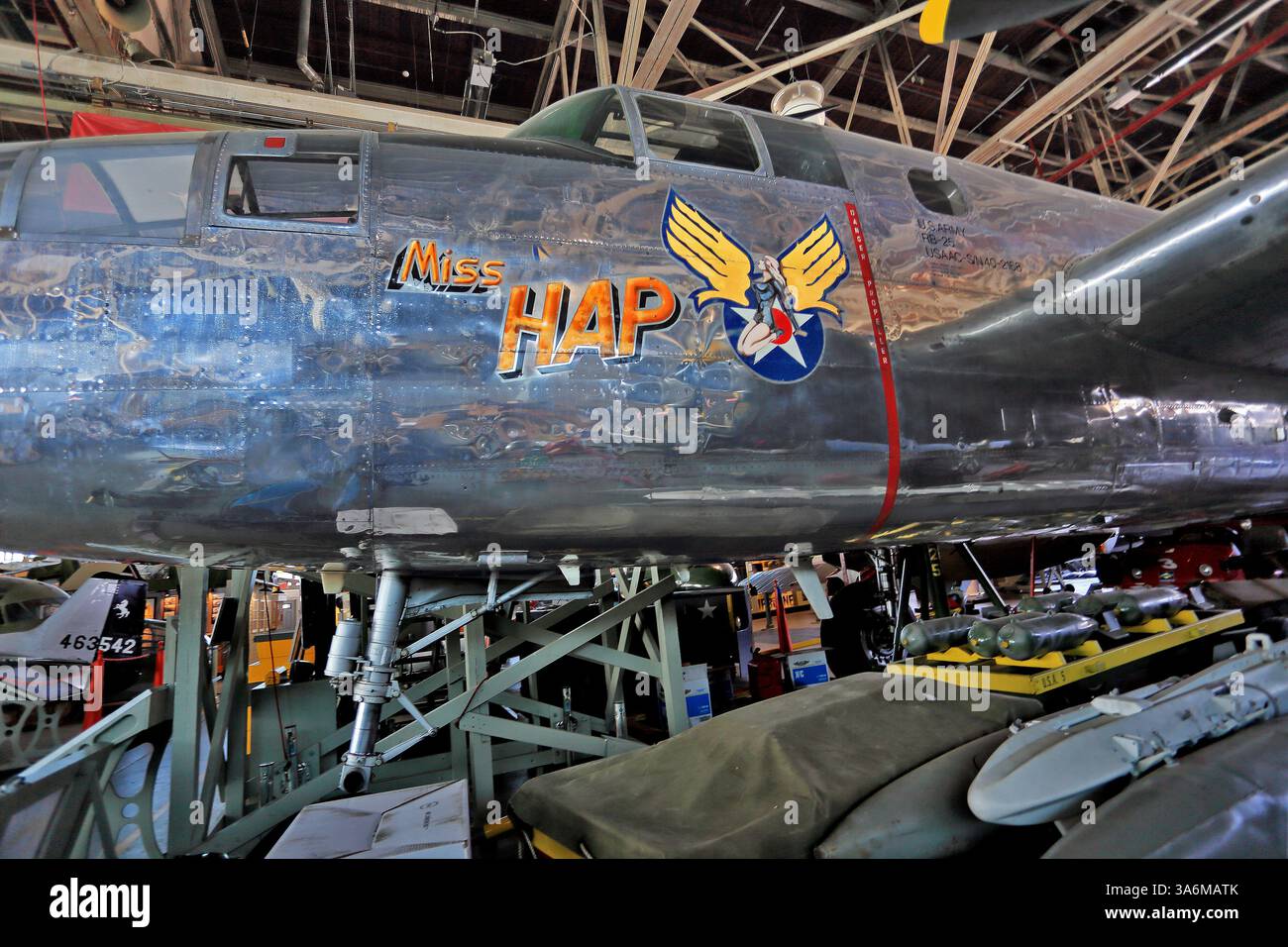 "Miss Hap", aereo personale del generale Hap Arnold, North American B-25 Mitchell, American Airpower Museum, Republic Airport, Farmingdale, Long Island Foto Stock