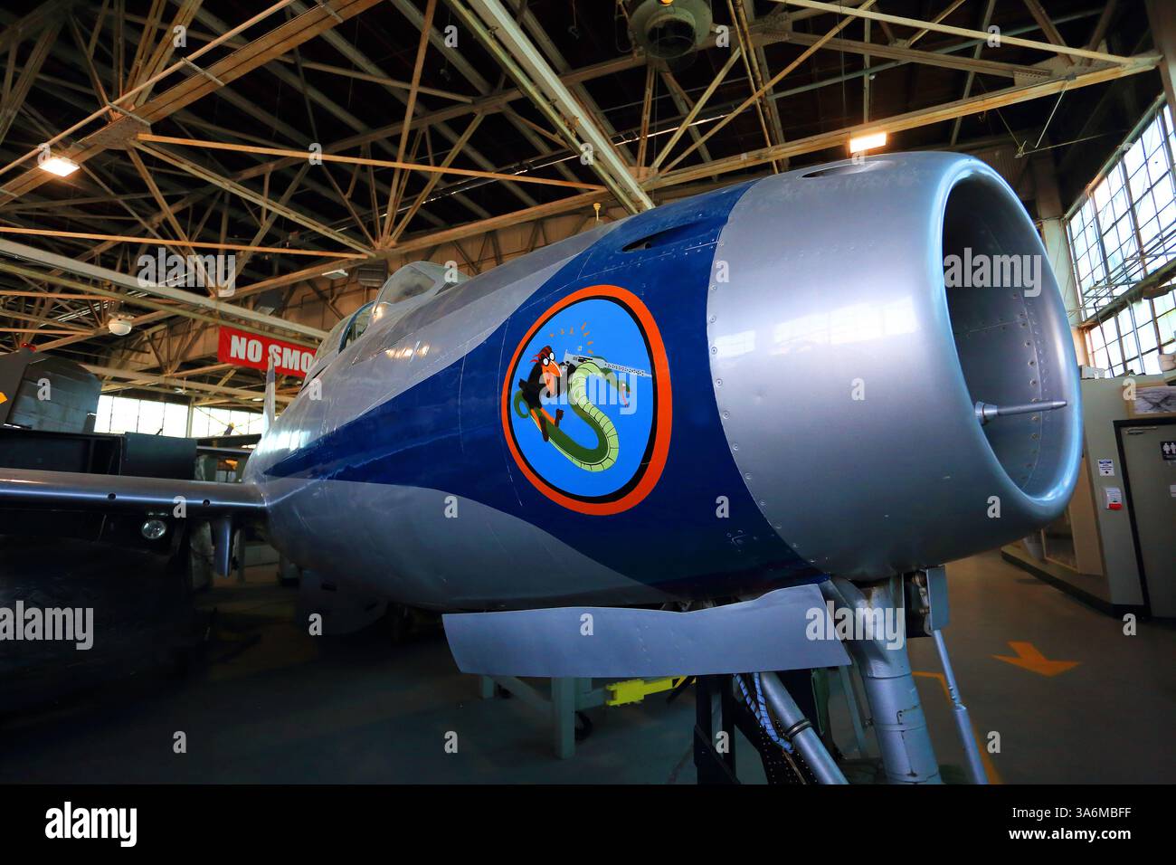 Republic F-84E Thunderjet, American Air Power Museum, Republic Airport, Farmingdale, Long Island, New York Foto Stock