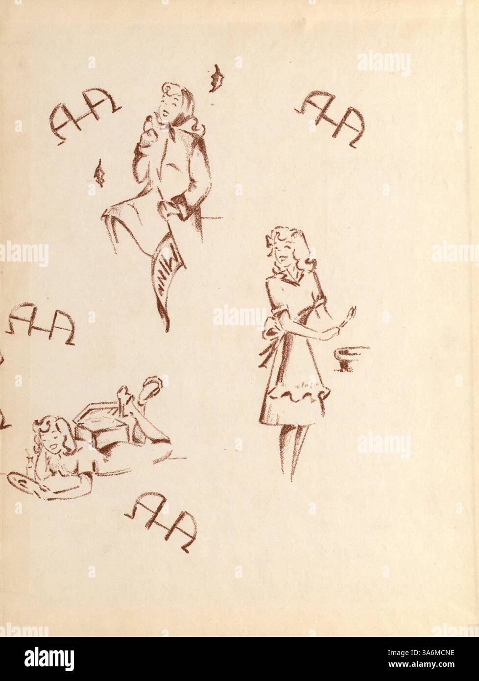 Questo annuario dell'Accademia dei Santi Angeli, Angelus 1946, presenta i momenti salienti dell'anno accademico 1945-1946, tra cui eventi sportivi, club scolastici e risultati degli studenti. Foto Stock