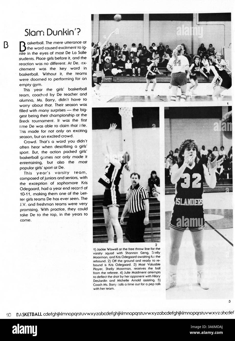 Questo annuario di liceo registra le attività degli studenti De la Salle, dei loro insegnanti, club, squadre di atletica e eventi significativi dell'anno scolastico 1986-1987. Foto Stock