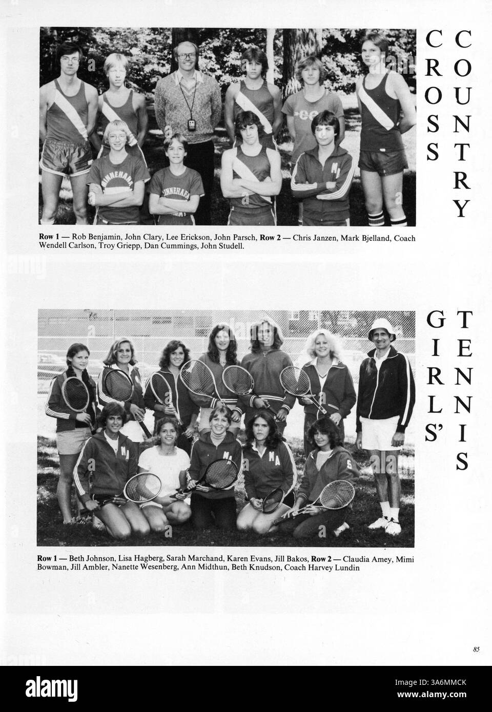 L'annuario di Antler 1980 della Minnehaha Academy presenta l'anno accademico 1979-1980, mettendo in evidenza studenti, docenti, club, atletica leggera, e importanti eventi scolastici. Pagine mancanti 55, 56 e 59-62. Foto Stock