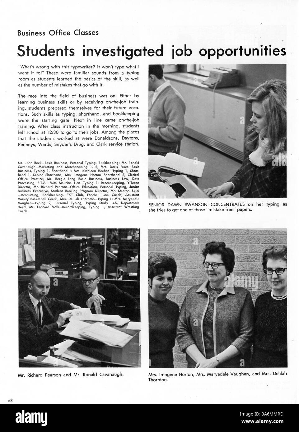 Il Kennedy High Yearbook del 1969, profili '69, offre un'istantanea delle attività degli studenti, tra cui sport, club e risultati accademici dell'anno scolastico 1968-1969. Foto Stock