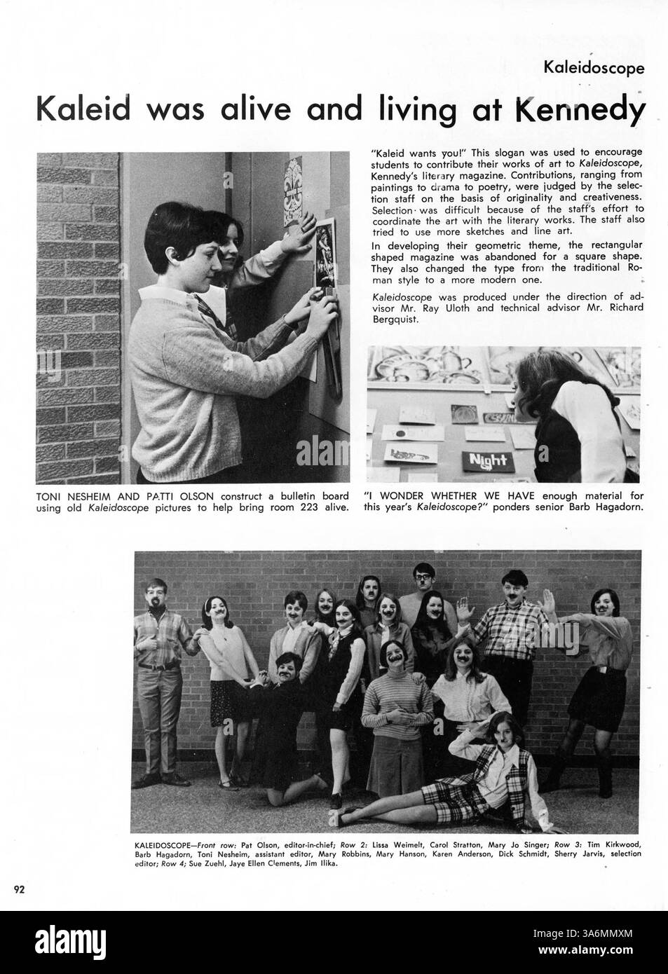 Il Kennedy High Yearbook del 1969, profili '69, fornisce un resoconto dettagliato della vita degli studenti, compresa la partecipazione a atletica, club e attività accademiche durante l'anno scolastico 1968-1969. Foto Stock