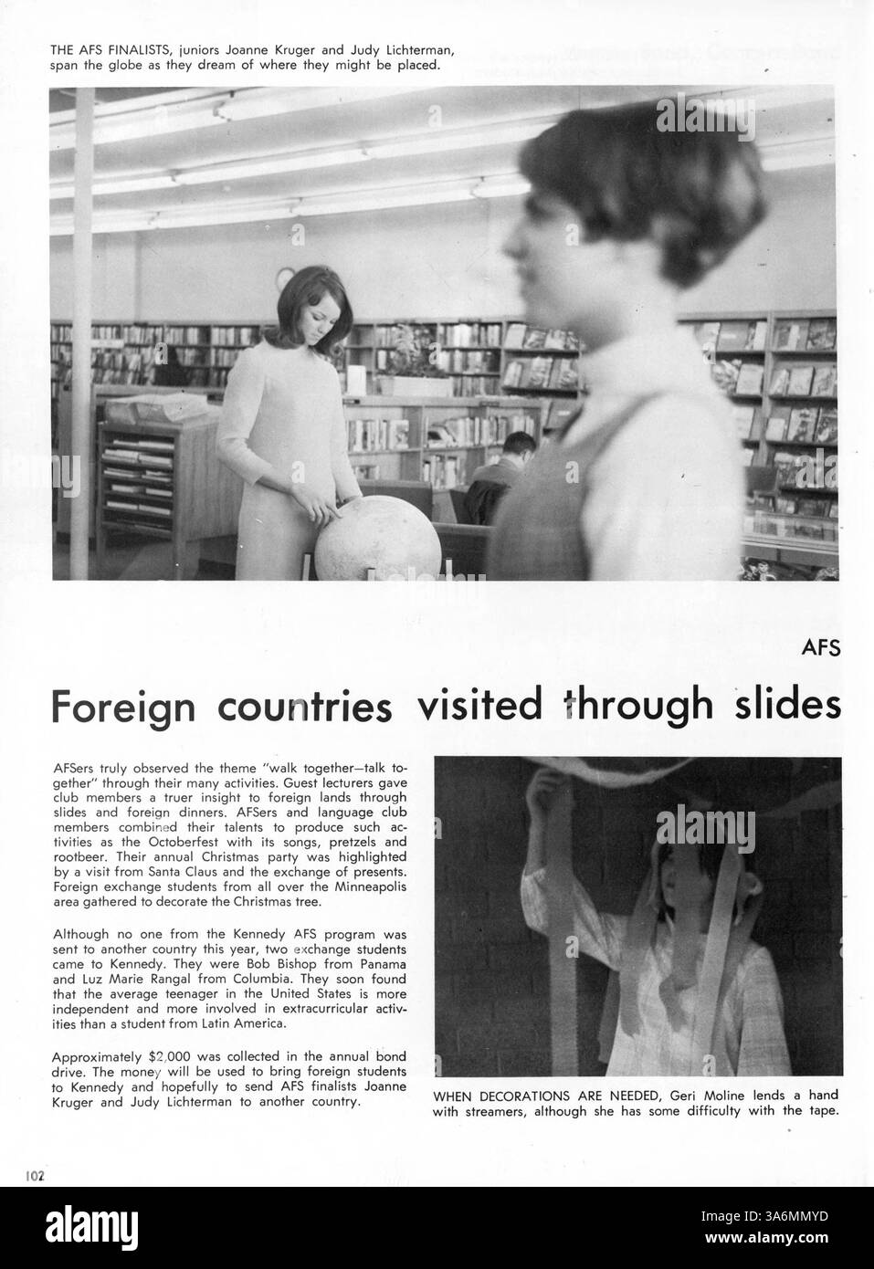 Profili '69 è l'annuario ufficiale del 1969 per la Kennedy High, che documenta il coinvolgimento degli studenti in accademici, atletica, club e altri eventi scolastici durante l'anno scolastico 1968-1969. Foto Stock