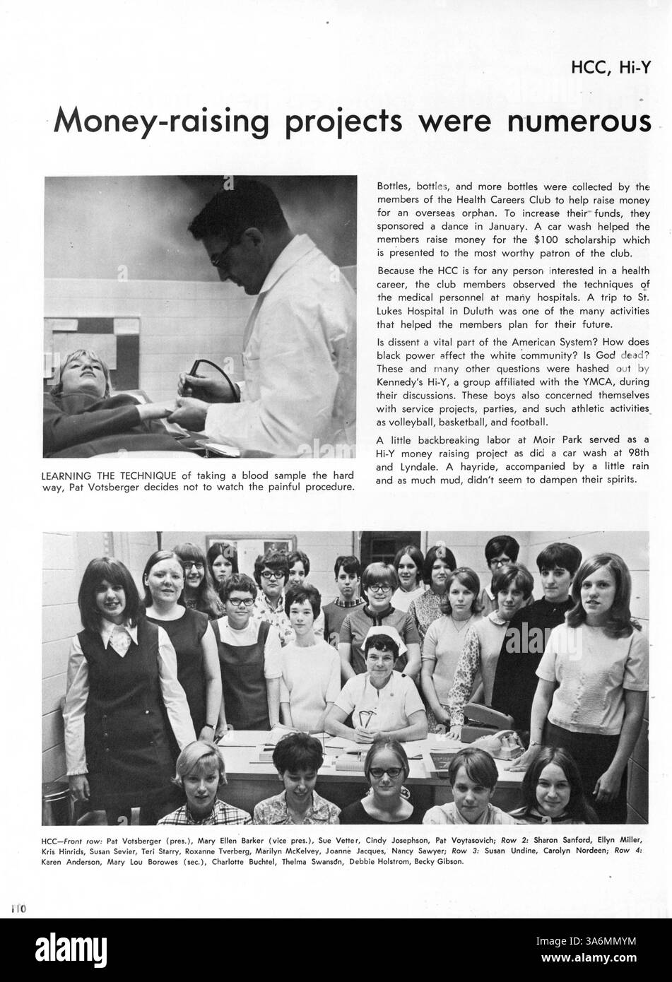 Profili '69 documenta gli eventi chiave e i risultati della Kennedy High School durante l'anno scolastico 1968-1969, concentrandosi sulle attività accademiche, atletiche e sociali. Foto Stock