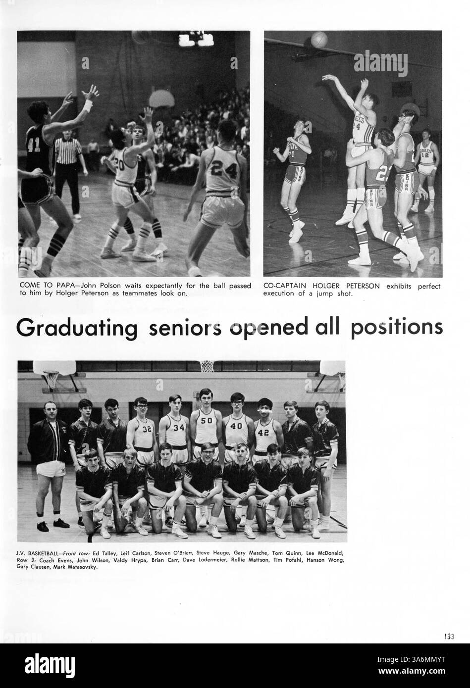 Profiles '69 documenta le attività dell'anno scolastico 1968-1969 della Kennedy High, tra cui le attrazioni accademiche, le prestazioni atletiche e i club e le organizzazioni guidati dagli studenti. Serve come registro degli eventi e dei risultati della scuola. Foto Stock