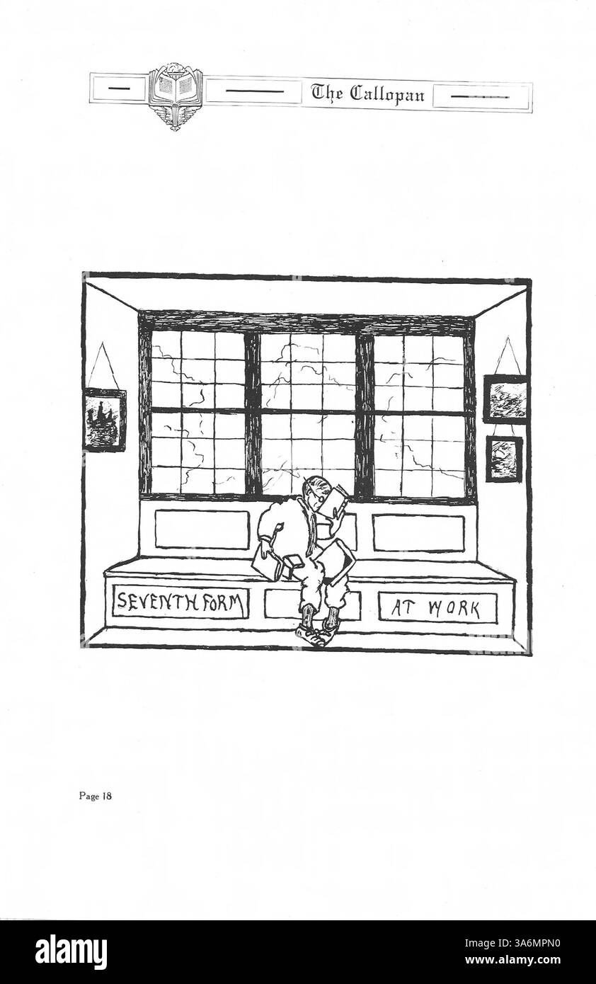 "The Callopan", annuario della Blake School del 1915, cattura la vita studentesca, l'atletica, i club e gli eventi accademici dell'anno scolastico 1914-1915, con pagine 39-42 mancanti. Foto Stock