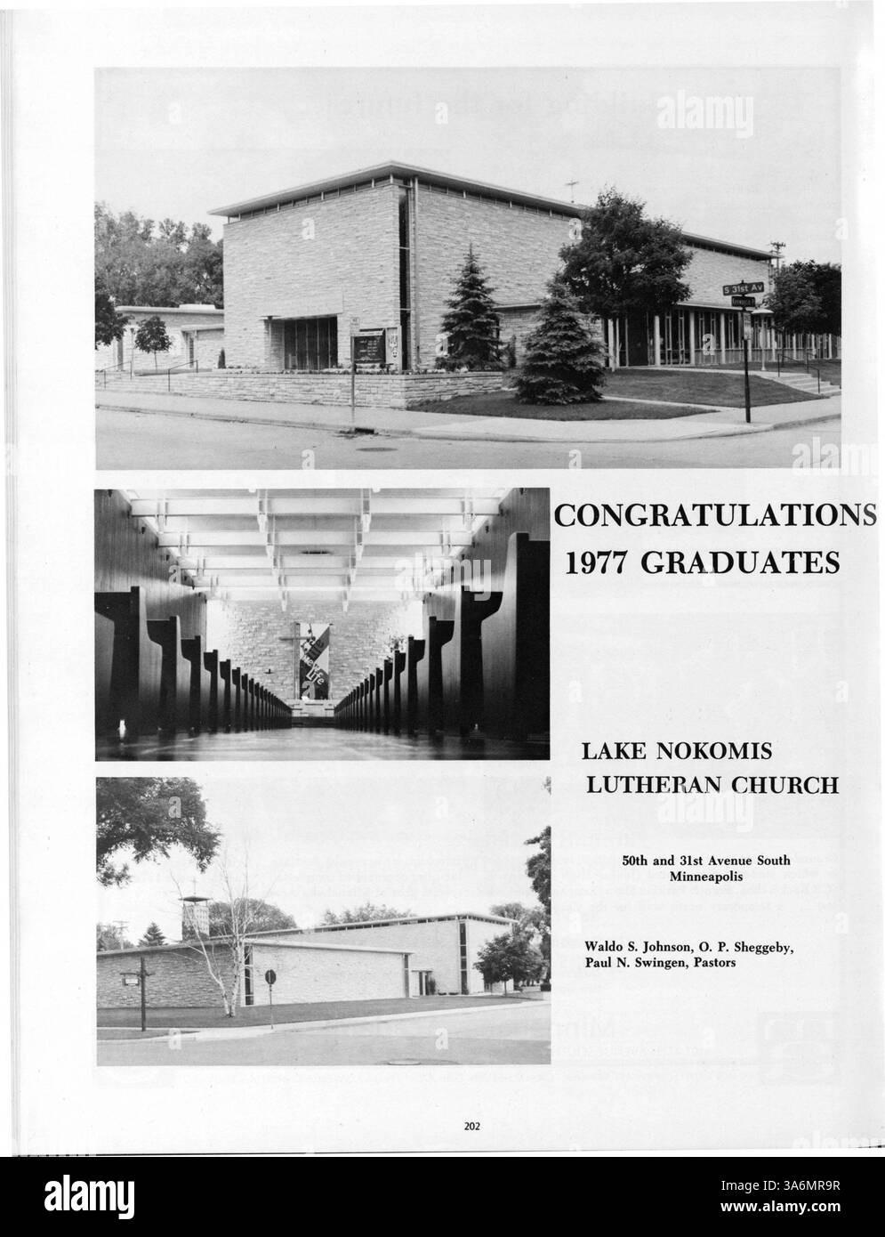 L'annuario "Antler" della Minnehaha Academy del 1977 presenta un record completo dell'anno scolastico 1976-1977, mettendo in evidenza il coinvolgimento di studenti e insegnanti, sport, club ed eventi importanti. Foto Stock