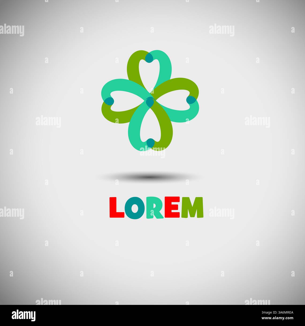 Logo Clover. disegnato a mano. Non ai, illustrazione vettoriale Illustrazione Vettoriale