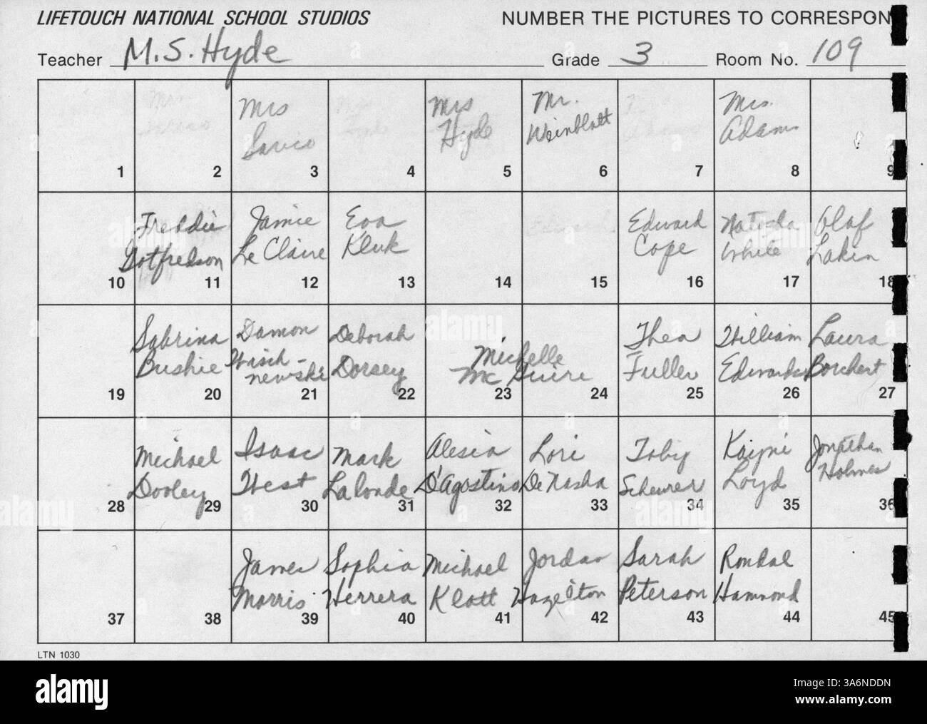 Questo annuario elementare Tuttle del 1988 contiene foto dell'anno scolastico 1987-1988, che documentano studenti e insegnanti. Alcuni studenti sono parzialmente identificati, riflettendo l'ambiente scolastico. Foto Stock