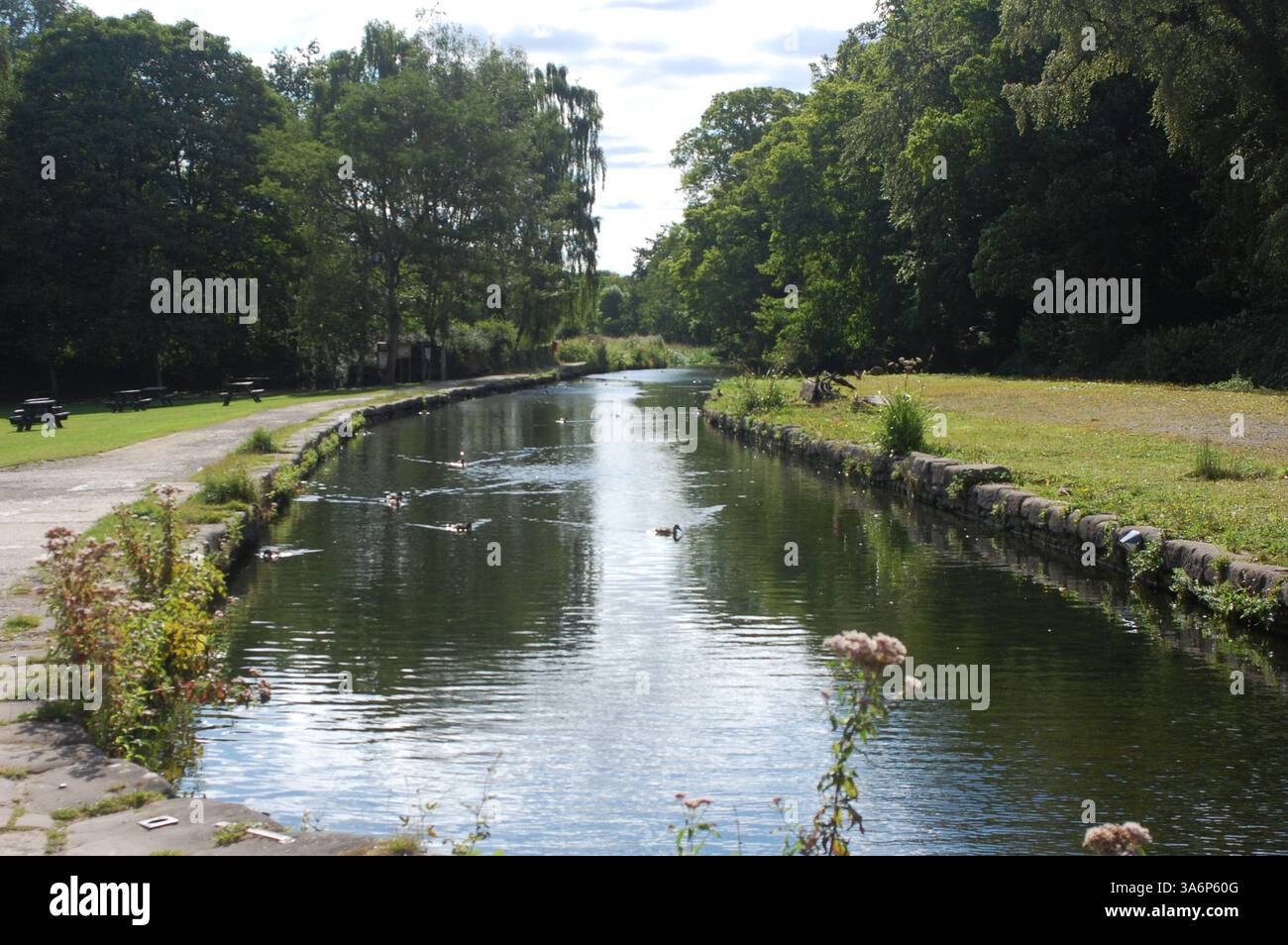 Capolinea del canale Cromford nel Derbyshire Foto Stock