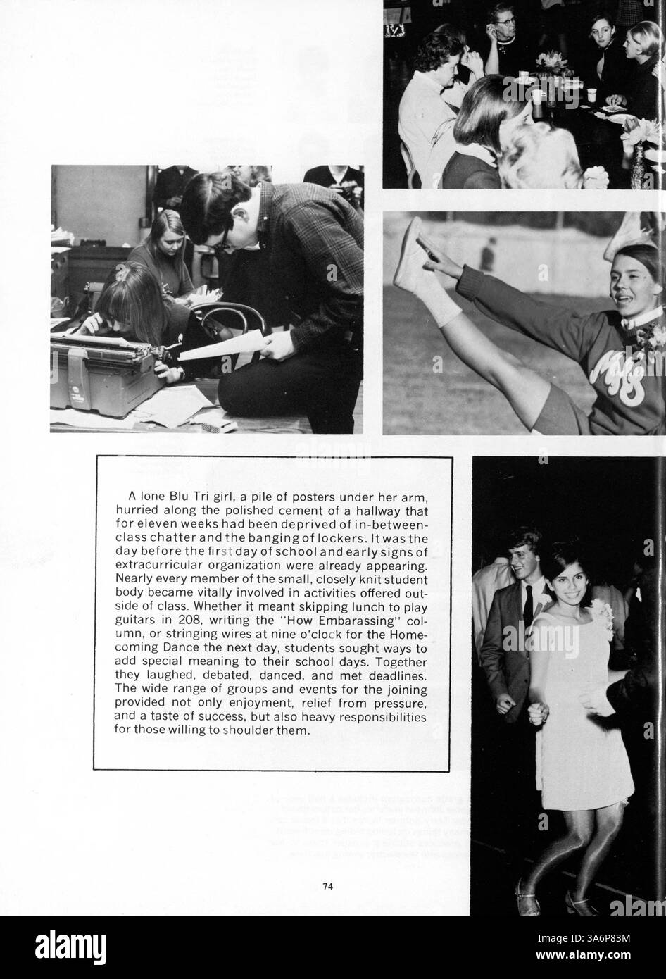 L'annuario "1968 Cardinal" cattura l'anno scolastico 1967-1968 alla Marshall High School, evidenziando il coinvolgimento degli studenti in atletica leggera, club, risultati accademici e storia afroamericana all'interno dell'ambiente scolastico. Foto Stock