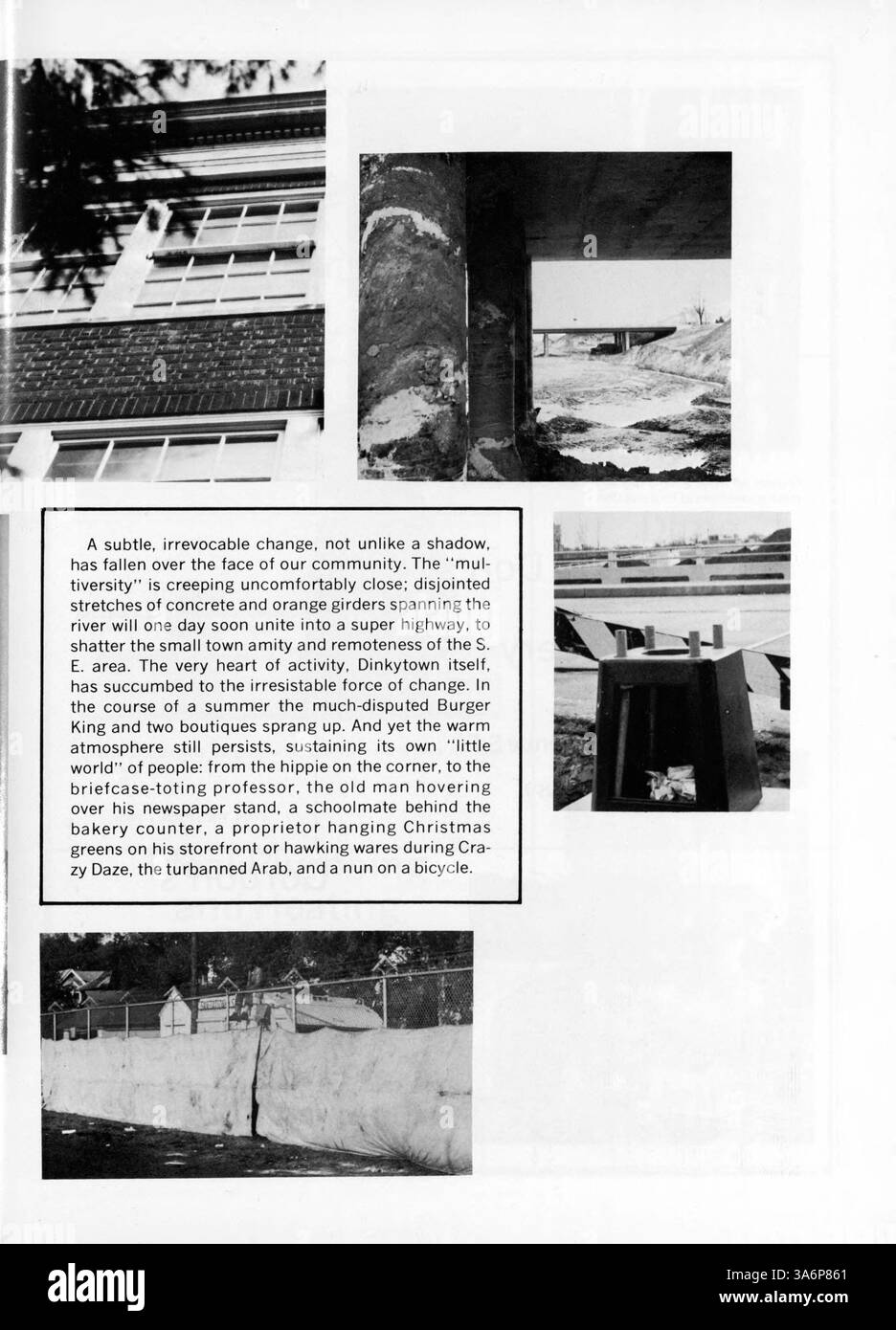 Questo annuario del 1968 evidenzia gli aspetti chiave dell'anno 1967-1968 della Marshall High School, che documenta studenti, insegnanti, club, atletica leggera, e la significativa influenza della storia afroamericana sull'ambiente scolastico. Foto Stock