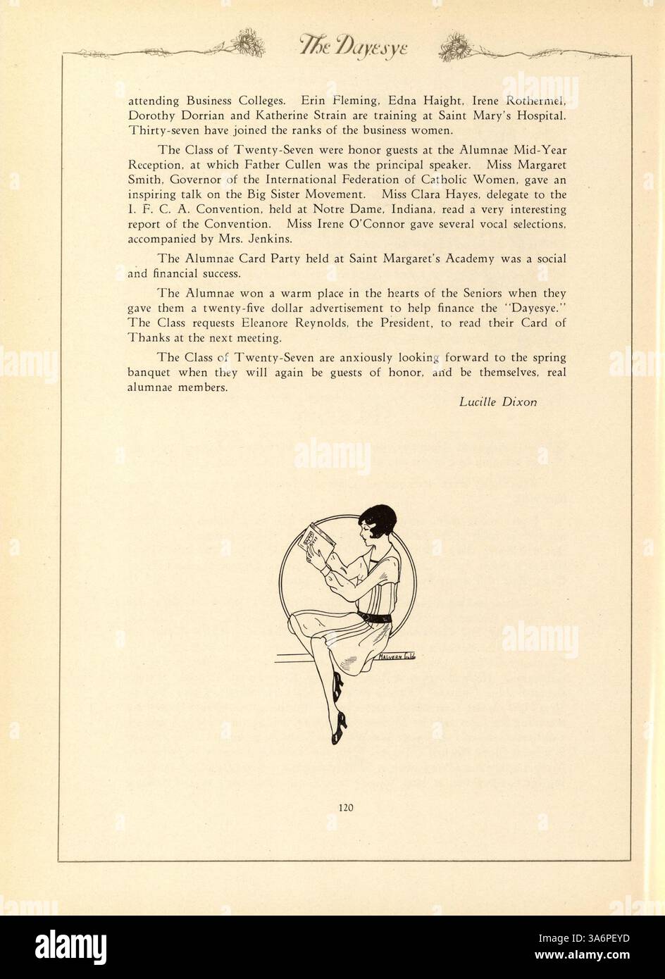 L'annuario del 1927 della St. Margaret's Academy serve come documento storico, fornendo informazioni sull'anno scolastico 1926-1927 attraverso ritratti di studenti e insegnanti, attività del club e risultati sportivi. Foto Stock