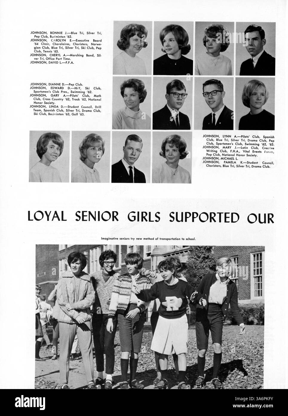 Questo annuario "Sagamore" del 1964 cattura l'essenza della Roosevelt High School durante l'anno accademico 1963-1964, concentrandosi su studenti, club, atletica leggera e il contributo degli studenti afroamericani all'ambiente scolastico. Foto Stock