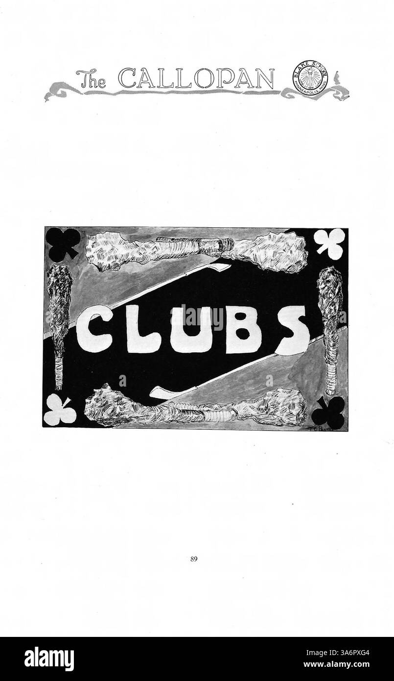 Questo annuario di Blake del 1917, "The Callopan", racconta i risultati di studenti, squadre sportive e docenti durante l'anno scolastico 1916-1917. Foto Stock