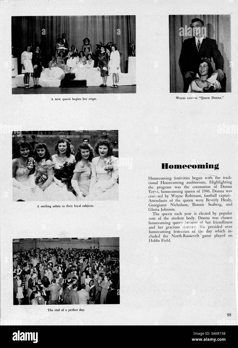 Il Polaris Yearbook del 1947 da North High cattura i punti salienti dell'anno accademico 1946-1947, compresi i risultati degli studenti in accademici, sport ed extracurriculari, con un focus sui contributi afroamericani. Foto Stock