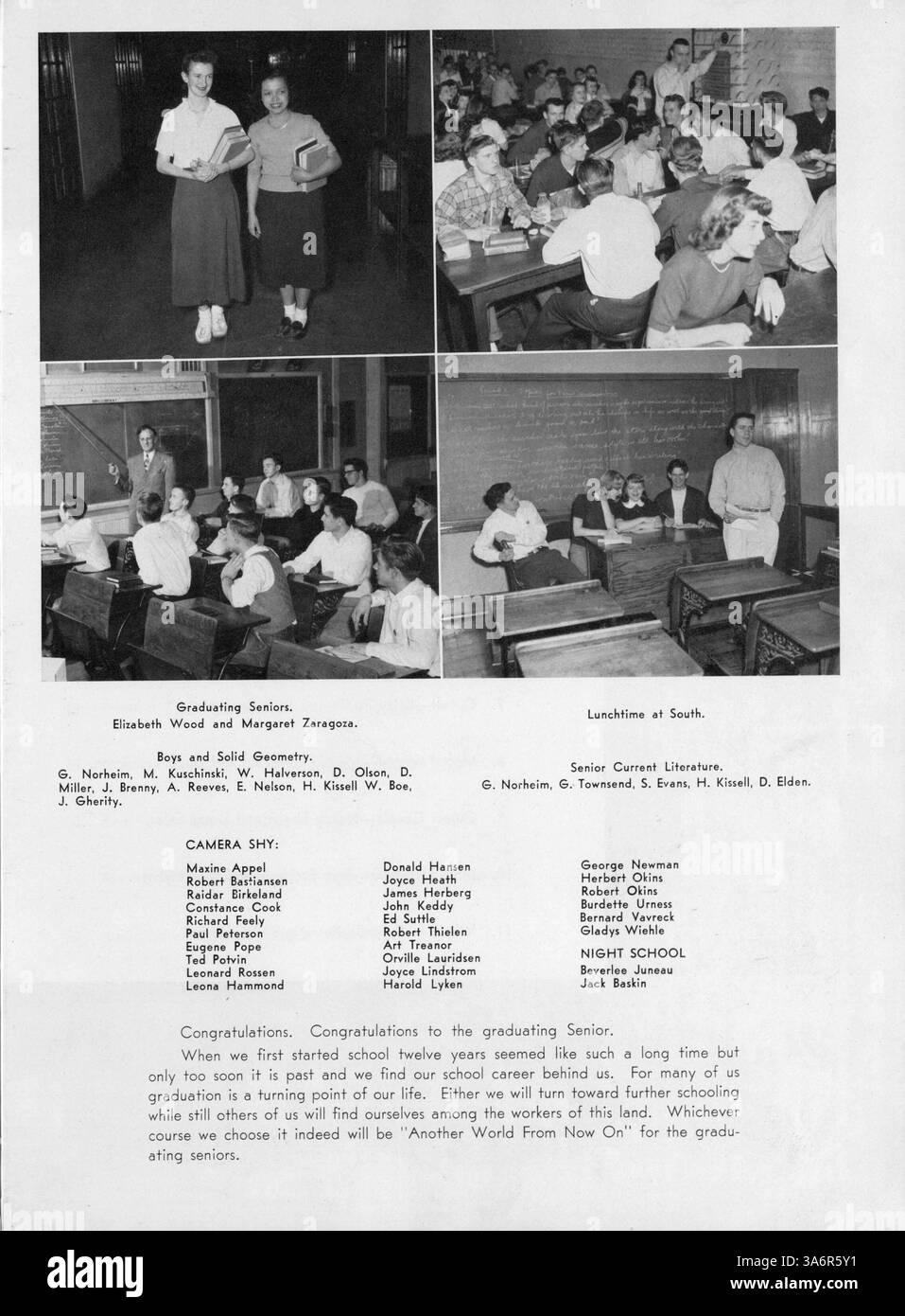 Il South High Yearbook del 1949, "Tiger", mette in evidenza le attività accademiche, atletiche ed extracurriculari degli studenti durante l'anno scolastico 1948-1949. Sottolinea il contributo significativo degli studenti afroamericani alle diverse comunità e agli eventi della scuola. Foto Stock