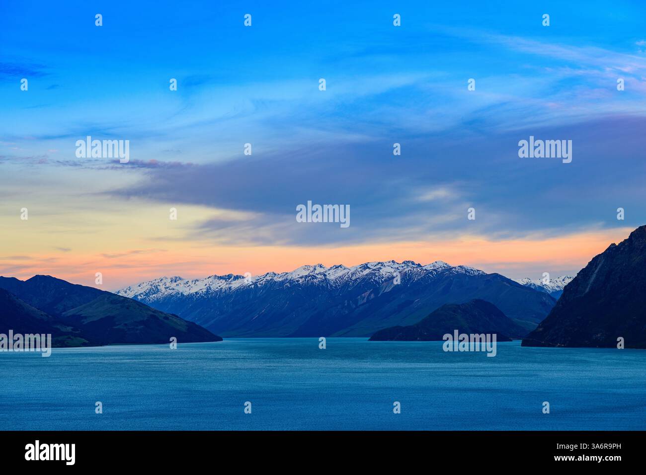 Tasman River Sunrise in nuova Zelanda Foto Stock