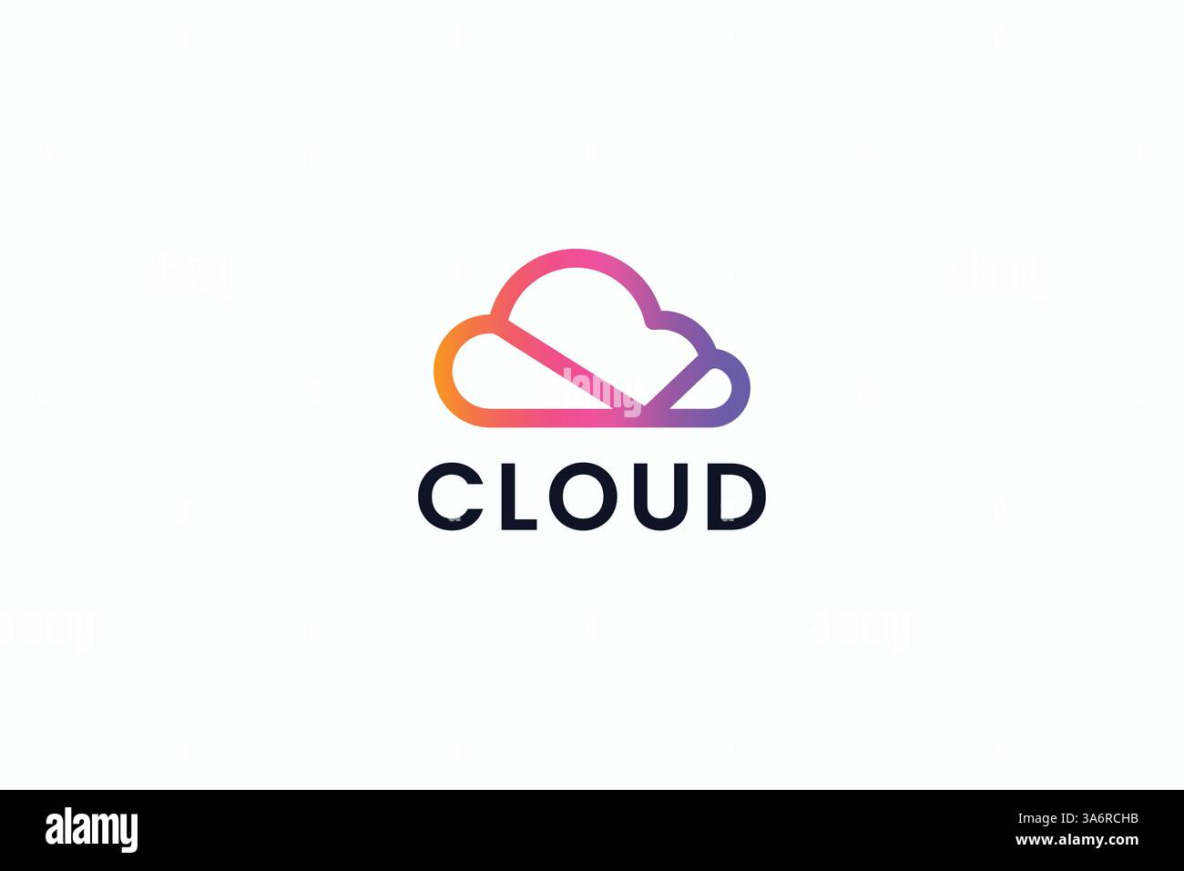 Icona di archiviazione del logo del cloud lineare Server Hosting software Web Business Internet Solution Data Network Illustrazione Vettoriale