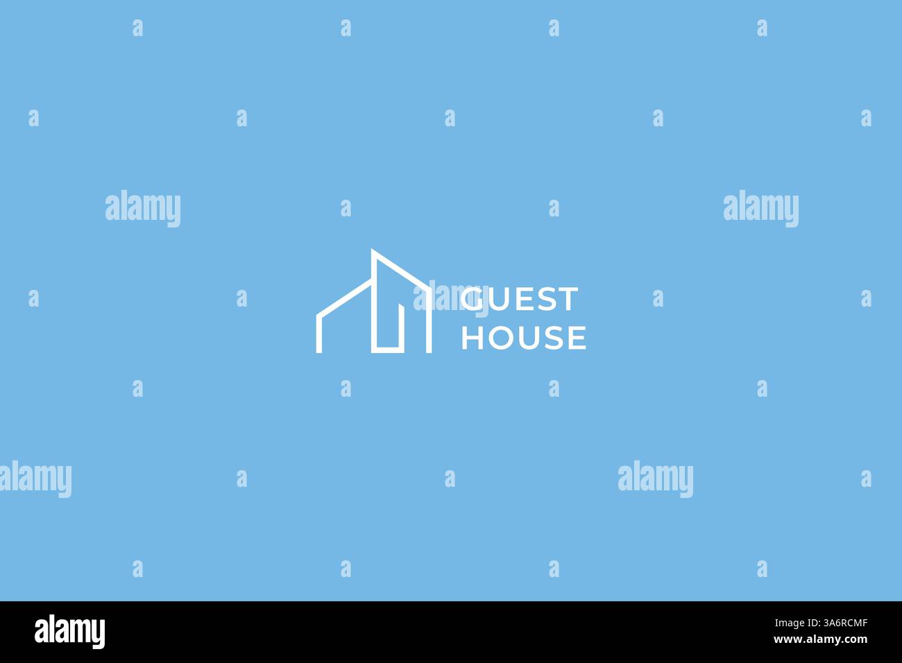 Modern Guest House Logo Concept Property Development Business Brand Identity Sign Symbol Template Illustrazione Vettoriale