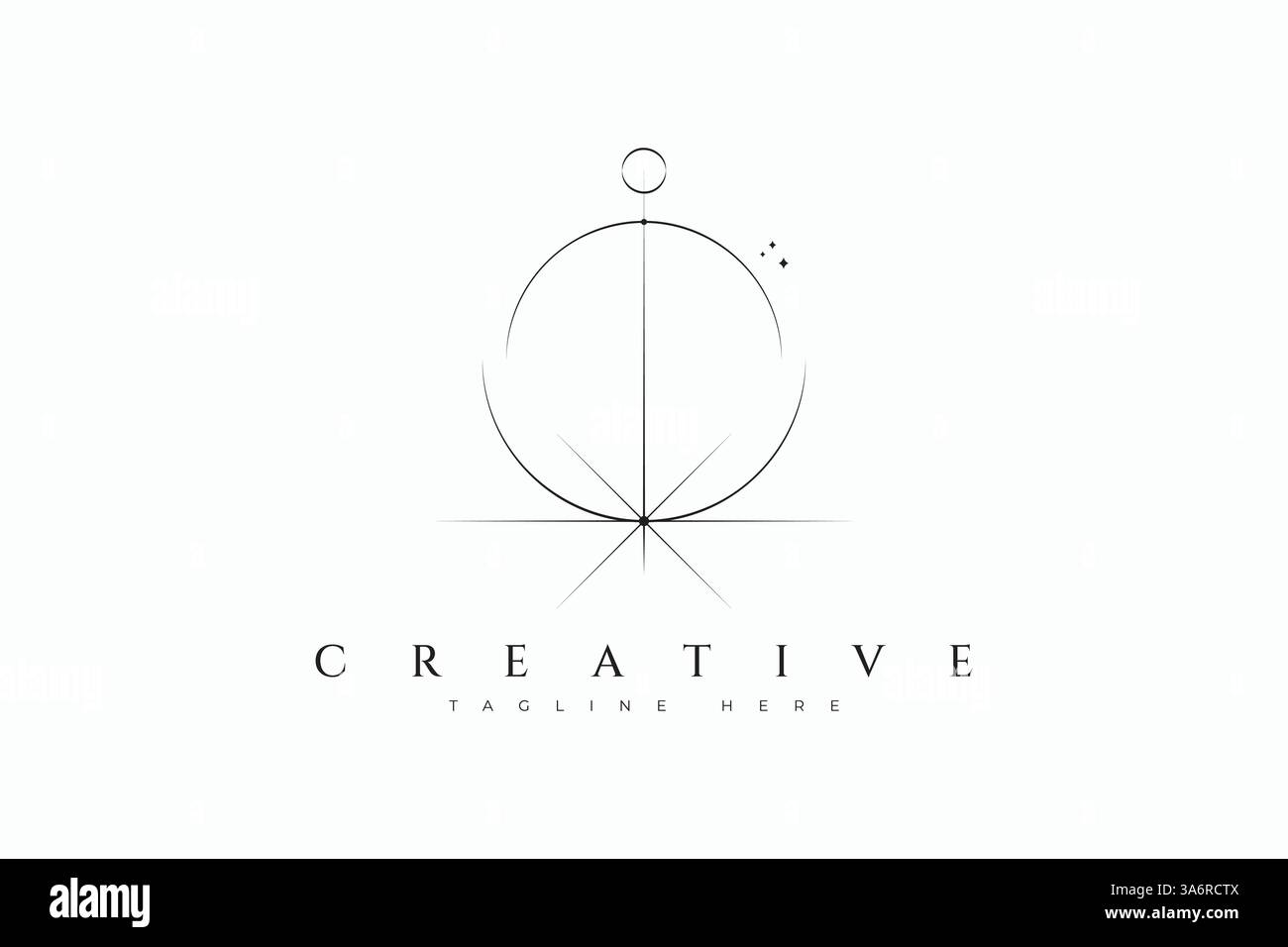 Logo Eclipse Imagination per liberare le meraviglie creative per la moderna identità astratta del marchio Illustrazione Vettoriale