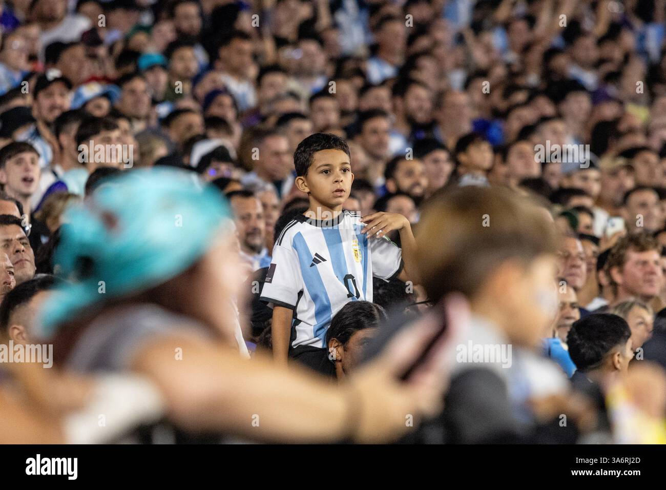 Brasilia, Brasile. 25 marzo 2025. ARG - BUENOS AIRES - 03/25/2025 - QUALIFICAZIONI AI MONDIALI 2026, ARGENTINA x BRASILE - Argentina tifosi durante la partita contro il Brasile allo stadio Monumental de Nunez per le qualificazioni ai Mondiali 2026. Foto: Lucas Gabriel Cardoso/AGIF (foto di Lucas Gabriel Cardoso/AGIF/Sipa USA) credito: SIPA USA/Alamy Live News Foto Stock