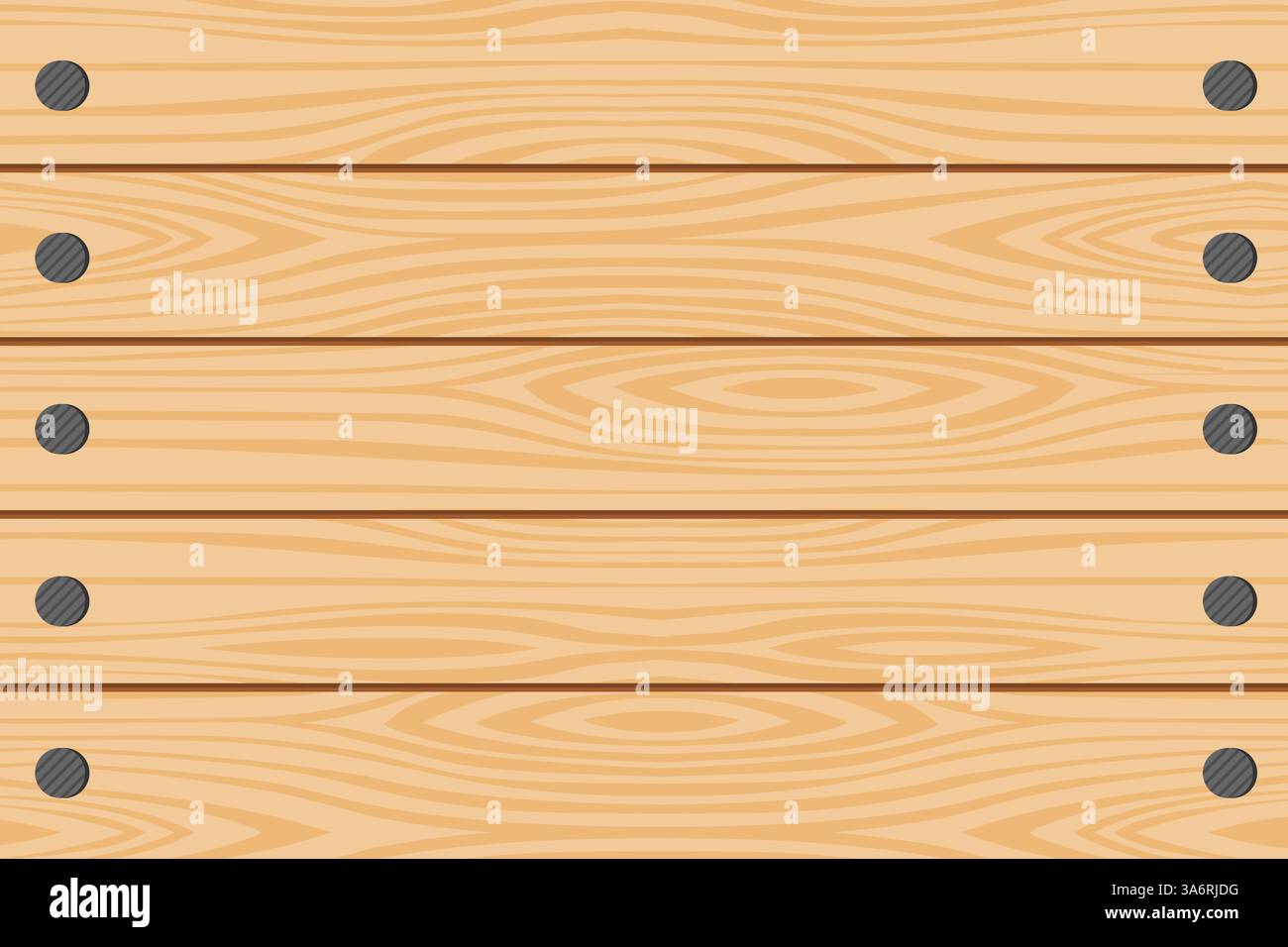 Tavole di legno montate orizzontalmente e inchiodate. Sfondo. Illustrazione vettoriale. Illustrazione Vettoriale