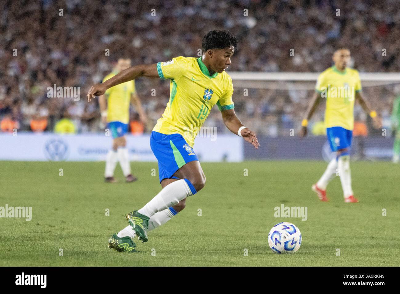 Brasilia, Brasile. 26 marzo 2025. ARG - BUENOS AIRES - 03/25/2025 - QUALIFICAZIONI ALLA COPPA DEL MONDO 2026, ARGENTINA x BRASILE - giocatore di Endrick del Brasile durante la partita contro l'Argentina allo stadio Monumental de Nunez per le qualificazioni ai Mondiali 2026. Foto: Lucas Gabriel Cardoso/AGIF (foto di Lucas Gabriel Cardoso/AGIF/Sipa USA) credito: SIPA USA/Alamy Live News Foto Stock
