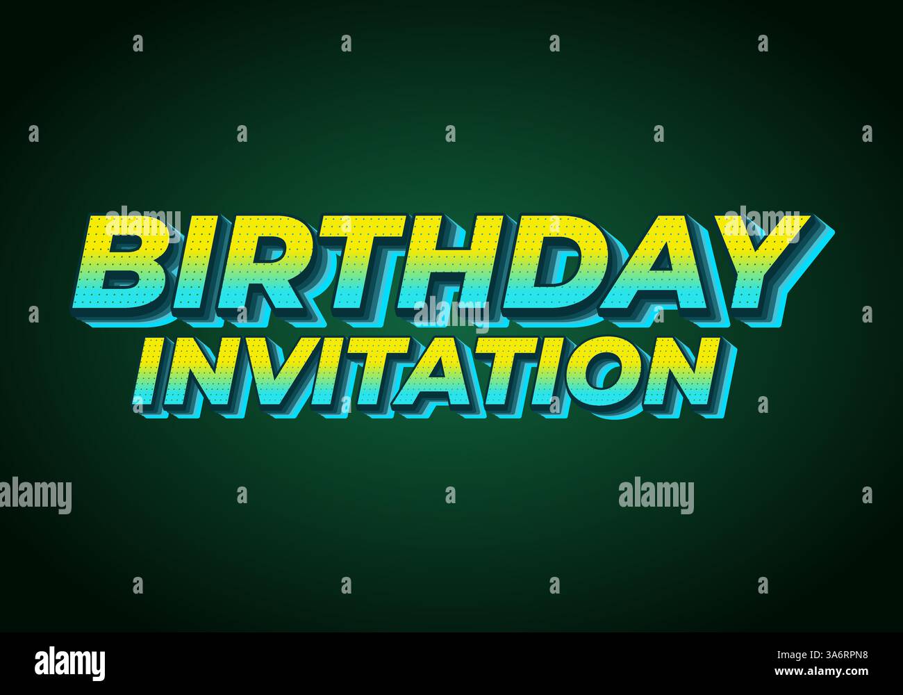 Invito di compleanno. Design effetto testo per inviti online e stampati Illustrazione Vettoriale