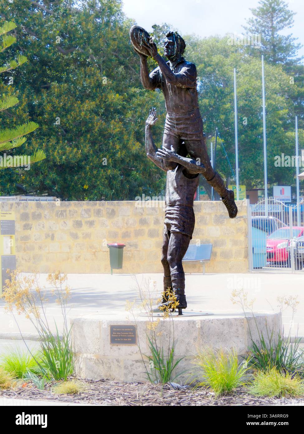 Statua di Fremantle che commemora il marchio storico John Gerovich, Australia Foto Stock