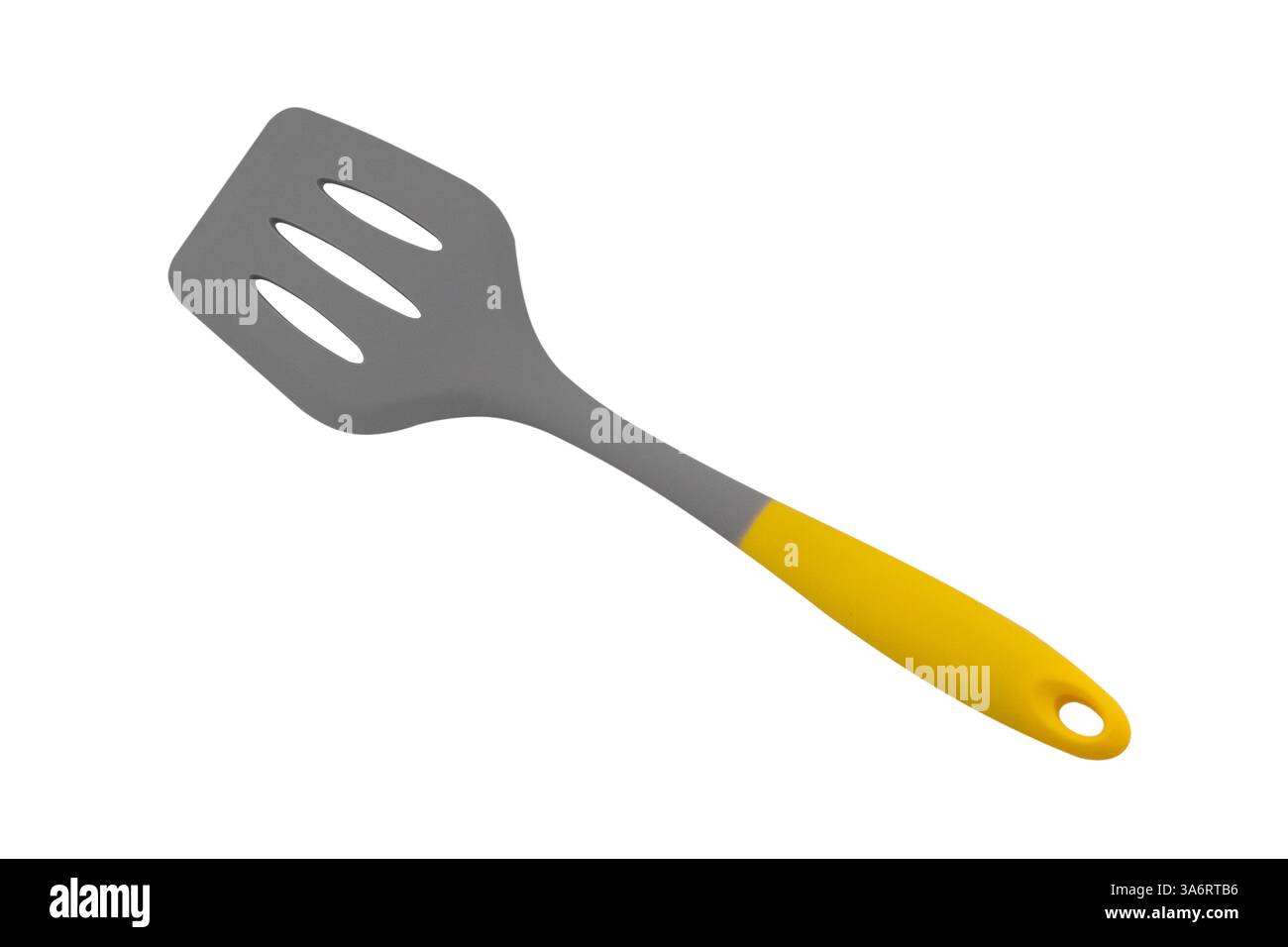 Spatola in silicone da cucina. Spatola di cottura resistente al calore isolata su sfondo bianco. Foto Stock