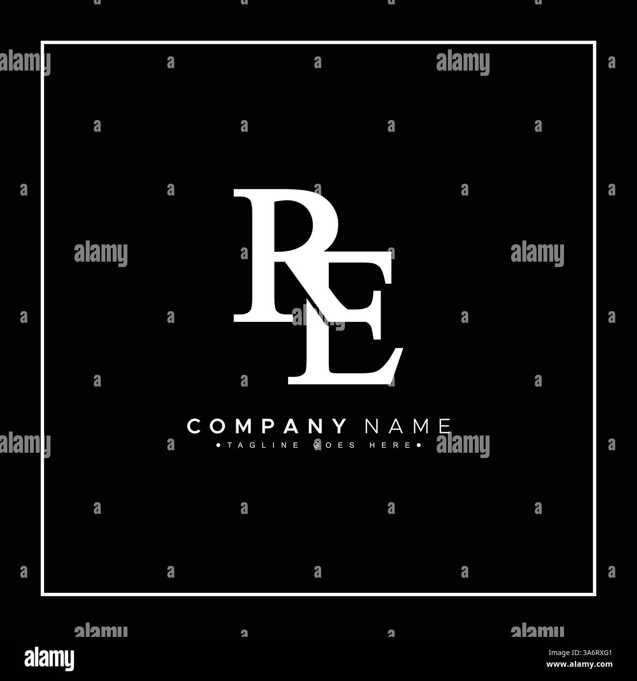 Logo iniziale RE Vector - elegante modello monogramma per lettere R ed e per la tua azienda Illustrazione Vettoriale