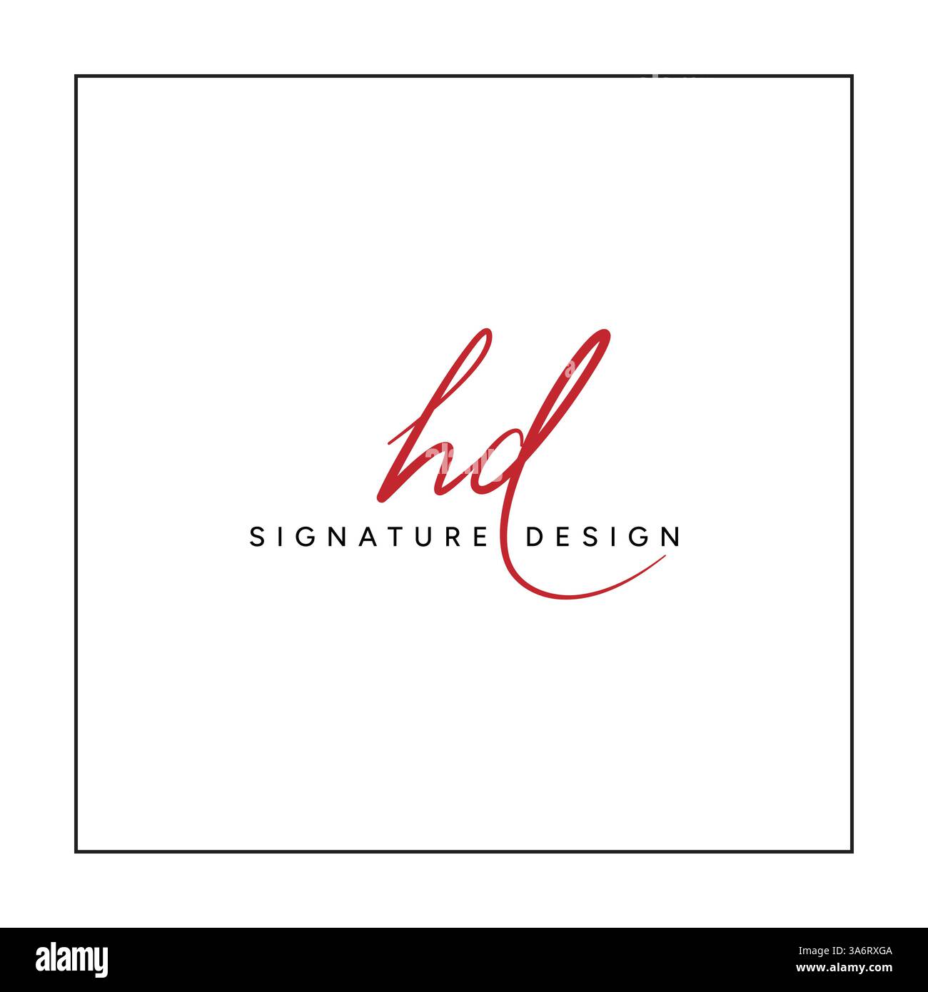 Logo Simple Signature per Alphabet HD - firma scritta a mano per la fotografia e il business della moda Illustrazione Vettoriale