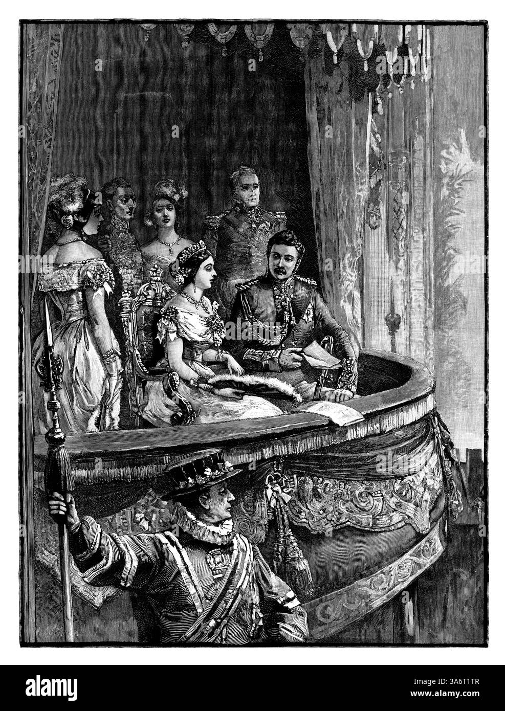 1887 incisione della regina Vittoria e del principe Alberto. Pubblicato nel numero giubileo del Illustrated London News. Foto Stock