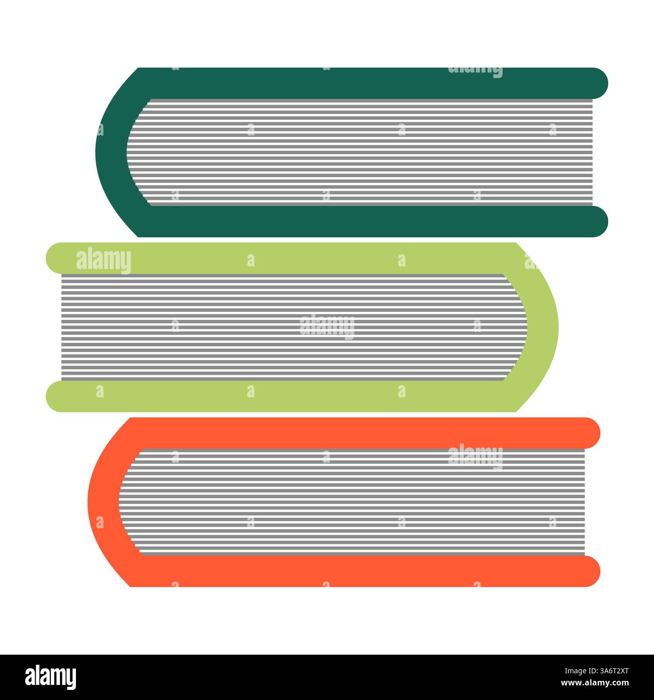 Icon Stack tre libri per l'istruzione libri di conoscenza lettura apprendimento Illustrazione Vettoriale